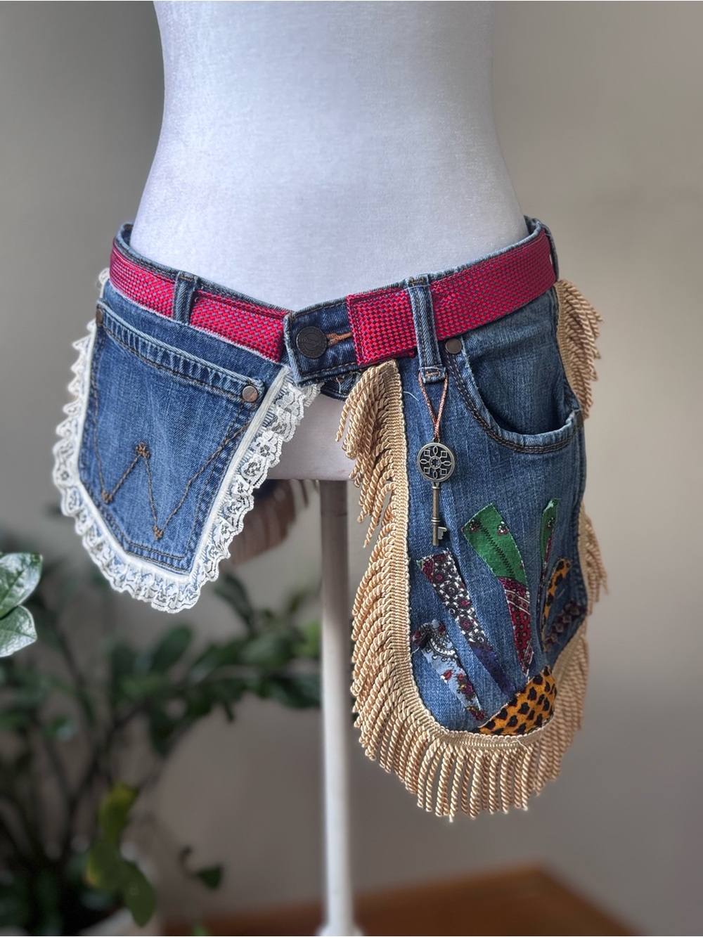 B4 Custom Upcycled Denim Fanny Belt - Picture 2 of 8